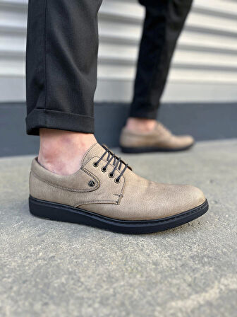 Tb0610 Clasico Bağcıklı Cilt Erkek Günlük Klasik Ayakkabı Cst - Gri