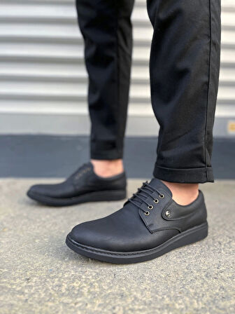 Tb0610 Clasico Bağcıklı Cilt Erkek Günlük Klasik Ayakkabı Cst - Mat Siyah