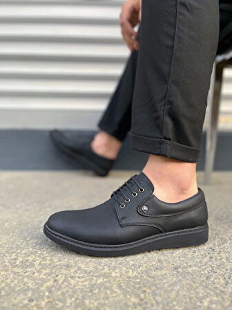 Tb0610 Clasico Bağcıklı Cilt Erkek Günlük Klasik Ayakkabı Cst - Mat Siyah