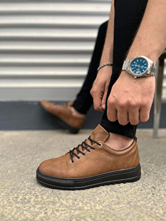 Tb152 Cool Bağcıklı Cilt Erkek Günlük Spor Klasik Ayakkabı Cst - Taba