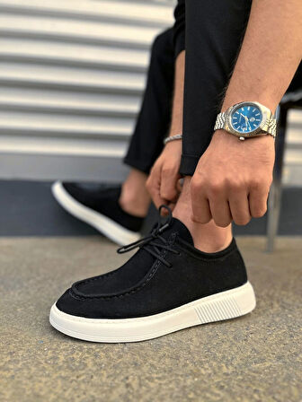 Tb170 Tornado Bağcıklı Süet Erkek Günlük Spor Klasik Ayakkabı Sbt - Siyah