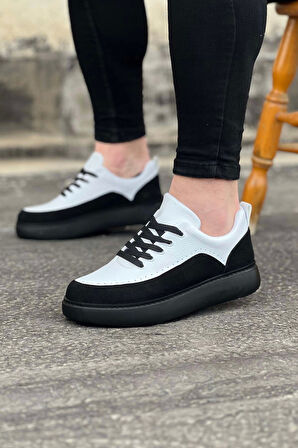 Terzi Bey Tb162 Kömür Beyaz Ortopedik Taban Erkek Casual Ayakkabı