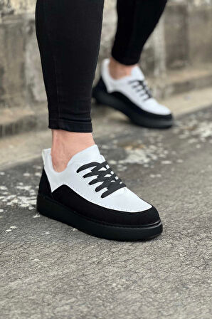 Terzi Bey Tb162 Kömür Beyaz Ortopedik Taban Erkek Casual Ayakkabı