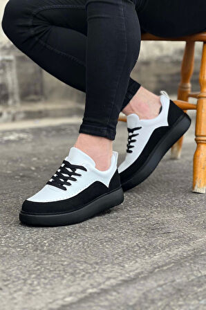 Terzi Bey Tb162 Kömür Beyaz Ortopedik Taban Erkek Casual Ayakkabı