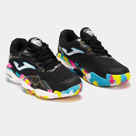 Joma Smash Men 2591 Negro Multicolor Toprak Kort Erkek Tenis Ayakkabısı TSMAS2591C