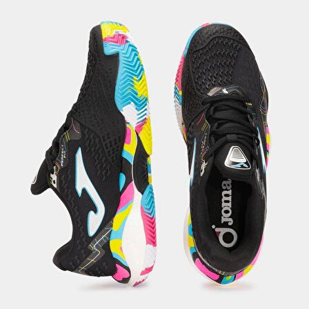 Joma Smash Men 2591 Negro Multicolor Toprak Kort Erkek Tenis Ayakkabısı TSMAS2591C