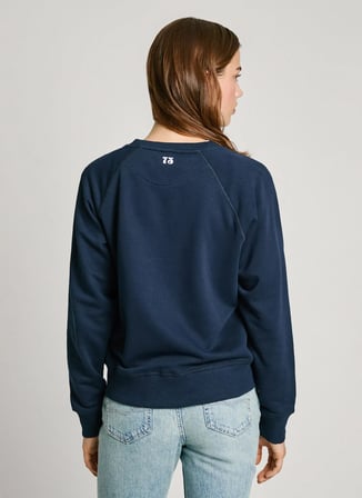 Pepe Jeans Yuvarlak Yaka Baskılı Lacivert Kadın Sweatshırt PL581478