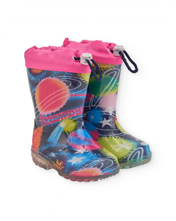 Tuc Tuc Uzay Desenli Kız Çocuk Işıklı Yağmur Çizmesi