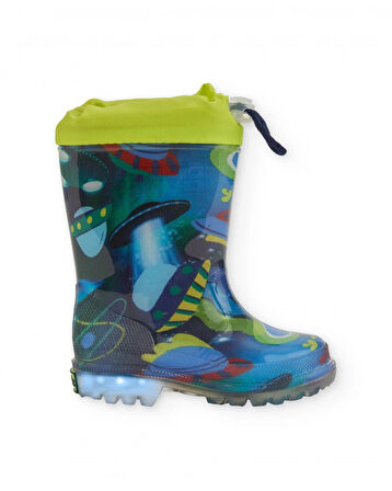 Tuc Tuc Uzay Gemisi Desenli Erkek Çocuk Işıklı Yağmur Çizmesi