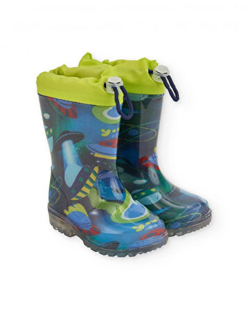 Tuc Tuc Uzay Gemisi Desenli Erkek Çocuk Işıklı Yağmur Çizmesi