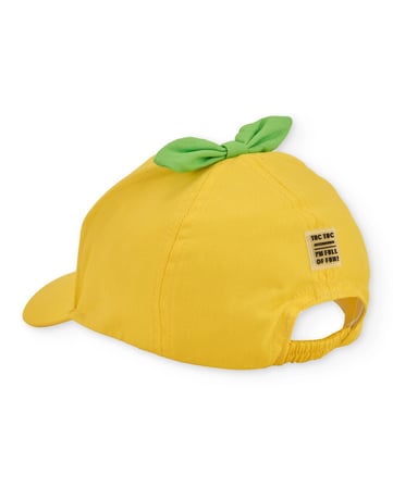 Tuc Tuc Kız Çocuk Sarı Limon Figürlü Yaprak Detaylı Kep Şapka 52cm Yaş 3-5
