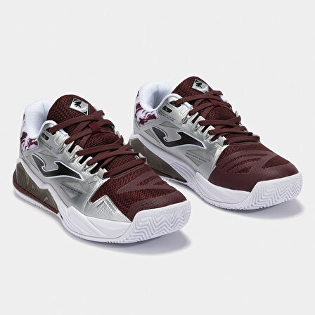 Joma SPIN 2512 Erkek Gri Bordo Tenis/Padel Ayakkabısı