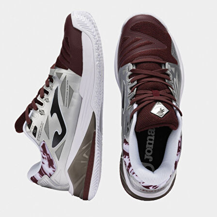 Joma SPIN 2512 Erkek Gri Bordo Tenis/Padel Ayakkabısı