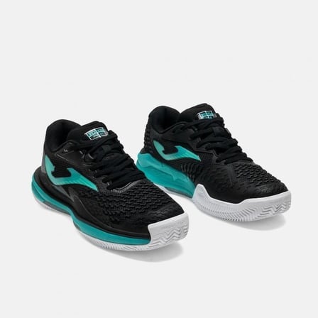 Joma TACES2601AC Ace Sert & Toprak Kort Tenis Erkek Ayakkabısı - Siyah/Turkuaz