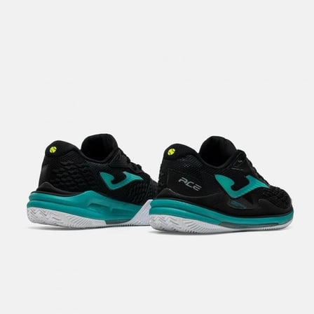 Joma TACES2601AC Ace Sert & Toprak Kort Tenis Erkek Ayakkabısı - Siyah/Turkuaz
