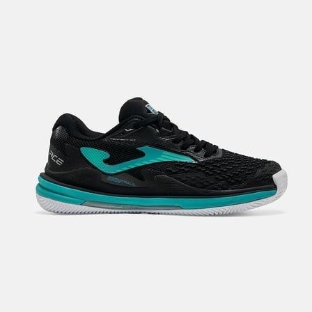 Joma TACES2601C Ace Toprak Kort Erkek Tenis Ayakkabısı - Siyah/Turkuaz