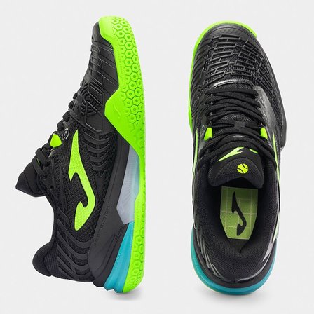 Joma TROLS2601AC Roland Sert & Toprak Kort Erkek Tenis Ayakkabısı - Siyah/Neon Yeşil