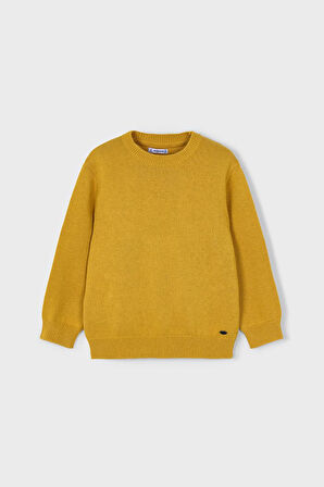 Erkek Çocuk Bisiklet Yaka Basic Triko Kazak - Hardal | 4 Yaş