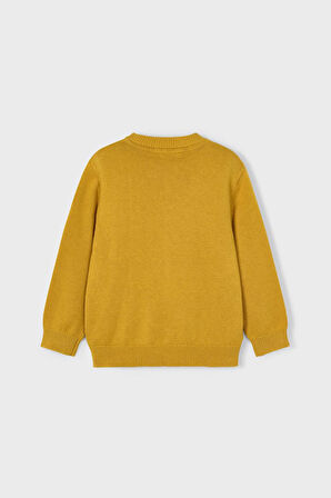 Erkek Çocuk Bisiklet Yaka Basic Triko Kazak - Hardal | 9 Yaş