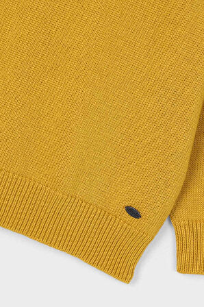 Erkek Çocuk Bisiklet Yaka Basic Triko Kazak - Hardal | 9 Yaş