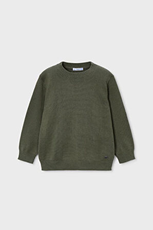 Erkek Çocuk Bisiklet Yaka Basic Triko Kazak - Yeşil | 4 Yaş