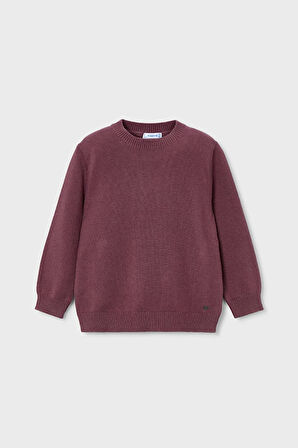 Erkek Çocuk Bisiklet Yaka Basic Triko Kazak - Mor | 3 Yaş