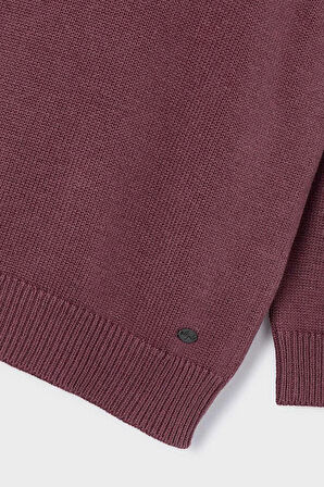 Erkek Çocuk Bisiklet Yaka Basic Triko Kazak - Mor | 8 Yaş