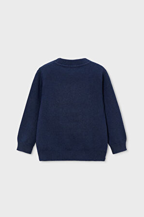 Erkek Çocuk Bisiklet Yaka Basic Triko Kazak - Lacivert | 6 Yaş