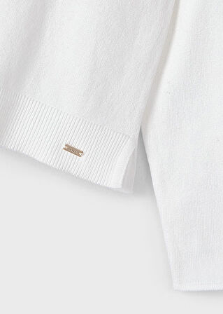 Mayoral Ekru Kız Çocuk Balıkçı Yaka Kazak 00313