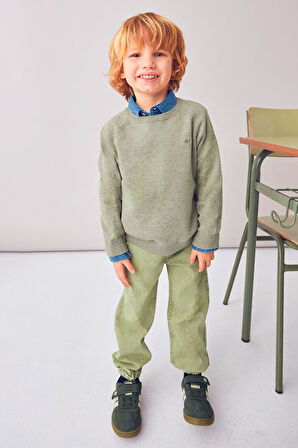 Erkek Çocuk Reglan Kollu Basic Triko Kazak - Yeşil | 3 Yaş