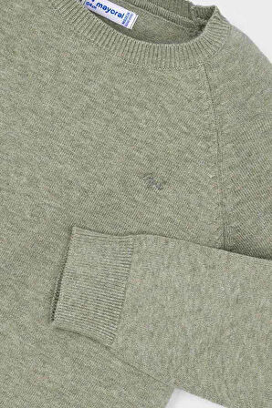 Erkek Çocuk Reglan Kollu Basic Triko Kazak - Yeşil | 7 Yaş