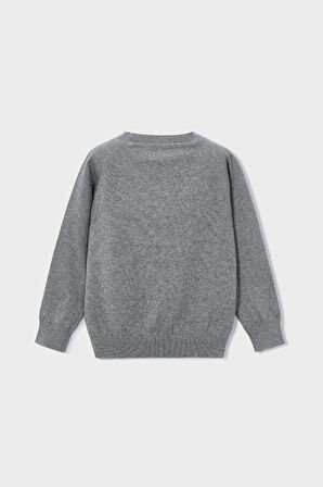 Erkek Çocuk Reglan Kollu Basic Triko Kazak - Gri | 3 Yaş