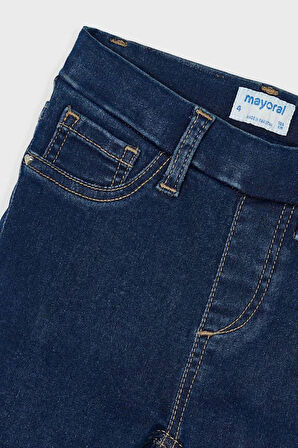 Kız Çocuk Skinny Fit Beli Lastikli Jeggings Pantolon - Lacivert | 3 Yaş