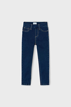 Kız Çocuk Skinny Fit Beli Lastikli Jeggings Pantolon - Lacivert | 5 Yaş