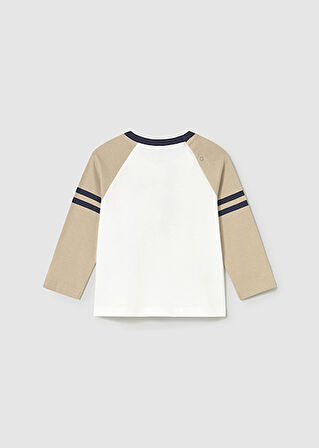 Mayoral Bej Erkek Bebek Uzun Kollu Baskılı T-shirt 2059