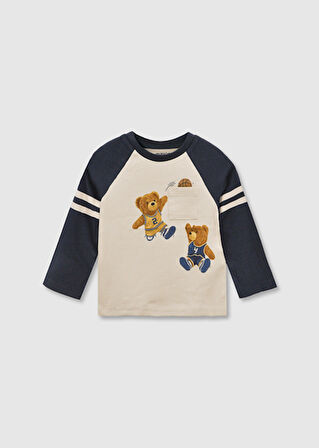 Mayoral Lacivert Erkek Bebek Uzun Kollu Baskılı T-shirt 2059