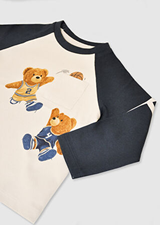 Mayoral Lacivert Erkek Bebek Uzun Kollu Baskılı T-shirt 2059