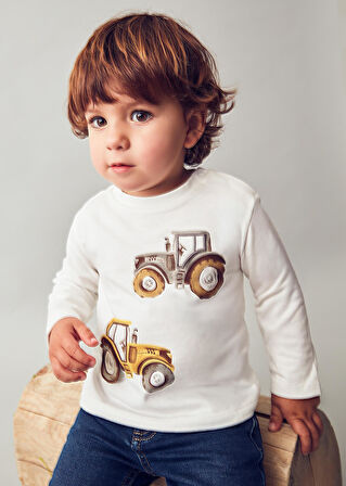 Mayoral Erkek Bebek Traktör Baskılı Sweatshirt