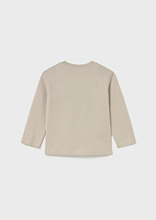 Mayoral Bej Erkek Bebek Uzun Kollu Baskılı T-shirt 2070