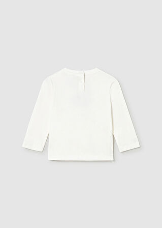 Mayoral Krem Araba İşlemeli Erkek Bebek uzun Kollu Tişört 2072