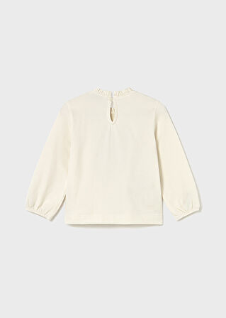 Mayoral Krem İşlemeli Kız Bebek Uzun Kollu Tişört 2075