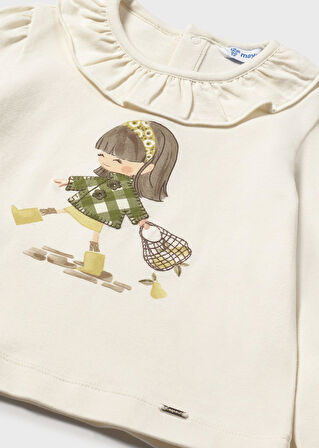 Mayoral Kız Bebek Manşet Kollu Sweatshirt