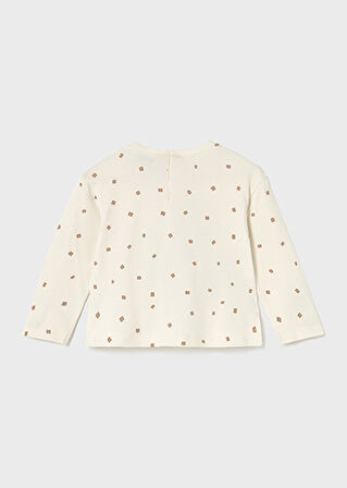 Mayoral Kahverengi Desenli Kız Bebek Uzun Kollu Tişört 2077