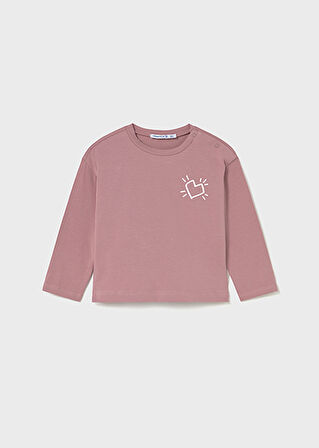 Mayoral Pembe Kız Bebek Arkası Baskılı Uzun Kollu Tişört 2079