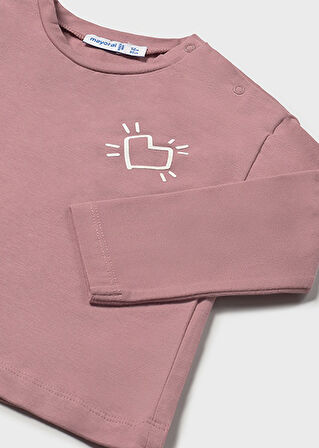 Mayoral Pembe Kız Bebek Arkası Baskılı Uzun Kollu Tişört 2079