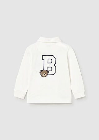Mayoral Krem Erkek Bebek Polo Yaka Uzun Kollu Tişört 2101
