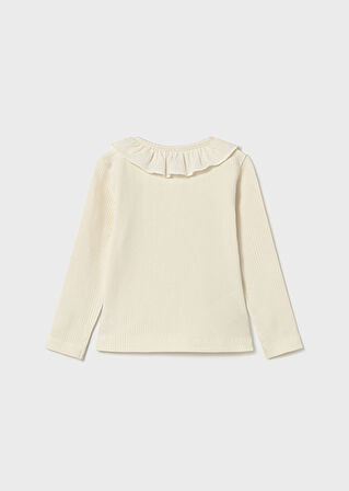 Mayoral Krem Fırfırlı Yaka Nervürlü Polo Tişört 2112