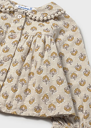 Mayoral Sarı Fırfırlı Yaka Kız Bebek Bluz 2114