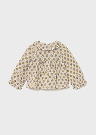 Mayoral Sarı Fırfırlı Yaka Kız Bebek Bluz 2114