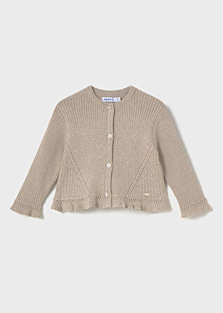 Mayoral Bej Kız Bebek Fırfırlı Örgü Hırka 2358